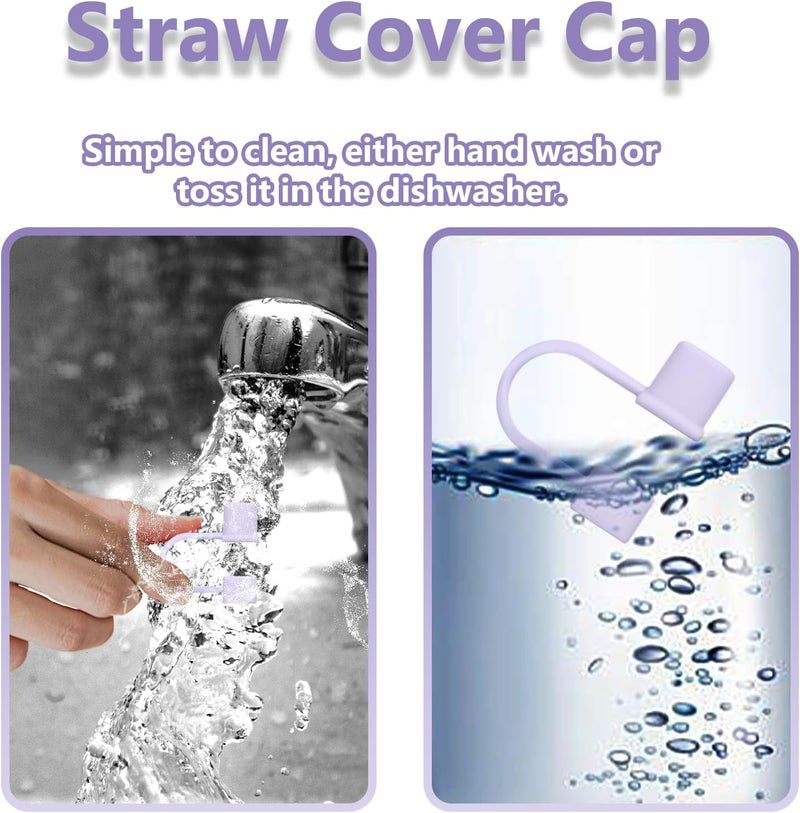GGDECA 7Pcs Straw Cover Cap for Stanley Cup,Simple 10mm(0.4inch) Silicone Straw Toppers for Stanley 40&30oz Tumbler Accessories-Blue - Image 5